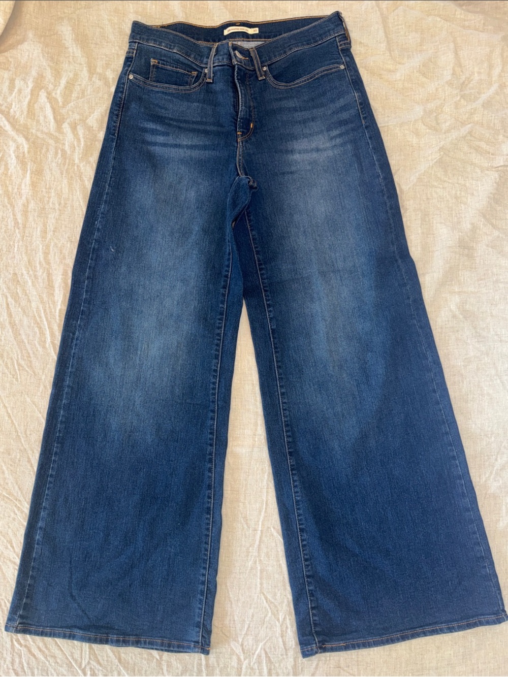 Levi's 318 Shaping Dark Blue Wide-Leg Jeans Size 30
